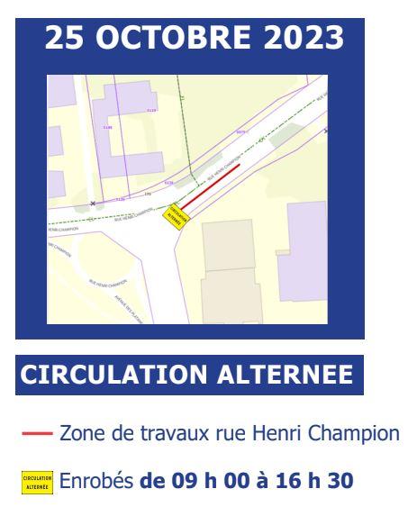 Rue Henri Champion - Enrobés le 25 10 2023