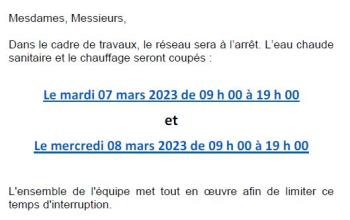 Coupure 07 & 08 mars 2023