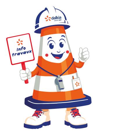 Mascotte Cône info travaux